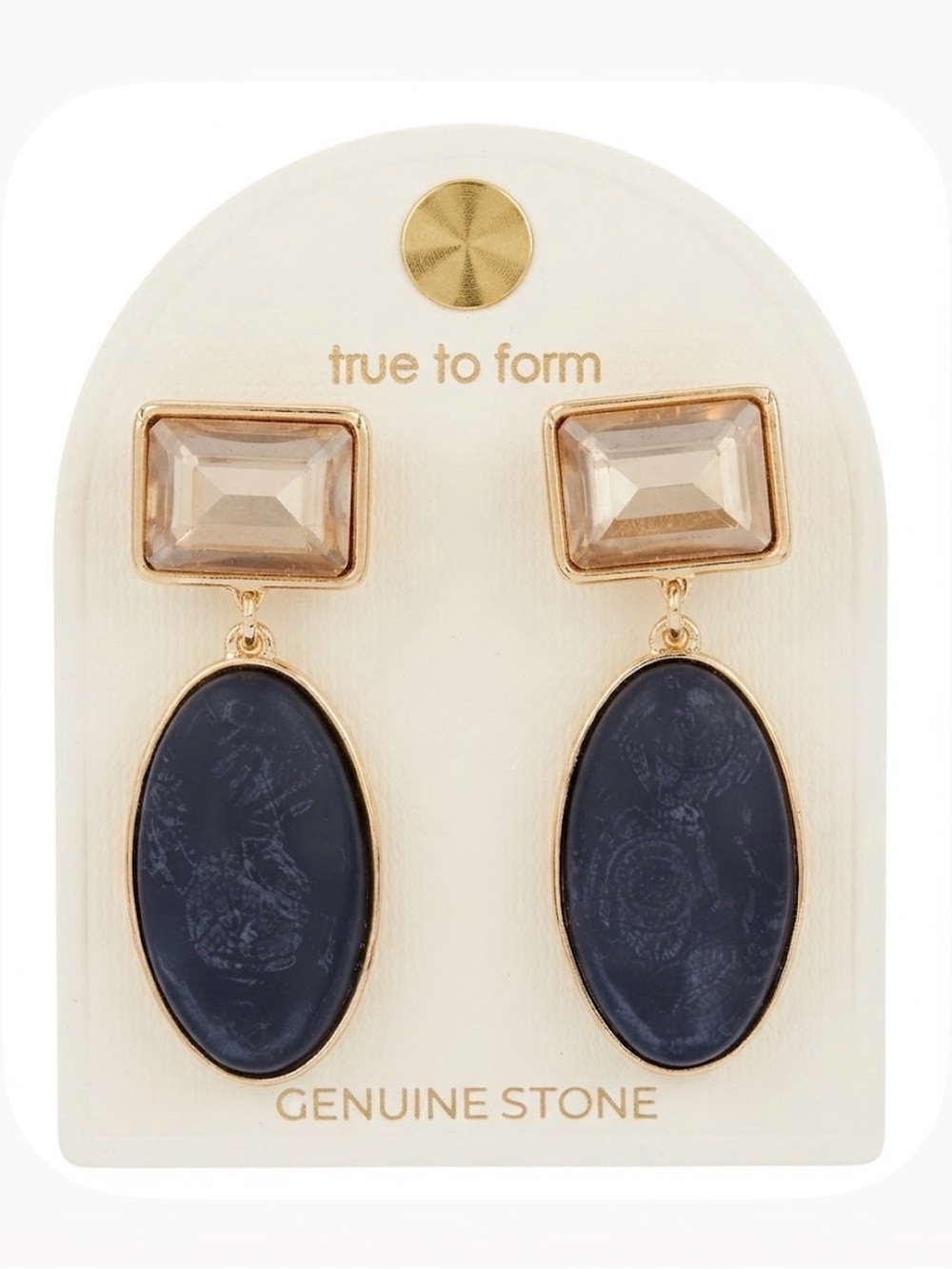 NWT ⚜️🩶⚜️ True to Form Genuine Stone Drop Earrings